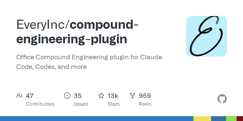 GitHub - EveryInc/compound-engineering-plugin: Office Compound Engineering plugin for Claude Code, Codex, and more