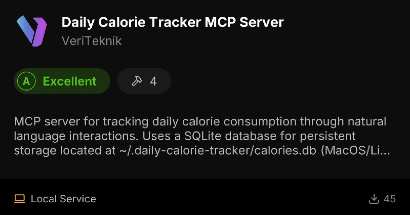 每日熱量追蹤 MCP 伺服器 | MCP Servers · LobeHub