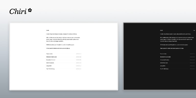 GitHub - the3ash/astro-chiri: Effortlessly share your thoughts in a calm & dustless space.