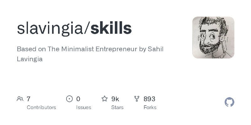 GitHub - slavingia/skills: Based on The Minimalist Entrepreneur by Sahil Lavingia