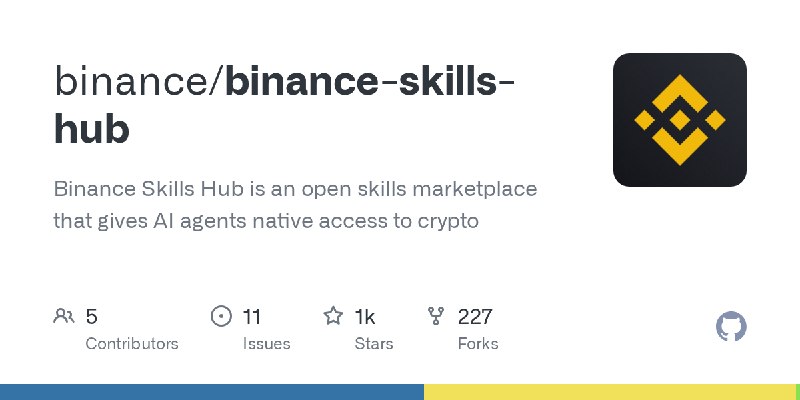 GitHub - binance/binance-skills-hub: Binance Skills Hub is an open skills marketplace that gives AI agents native access to crypto