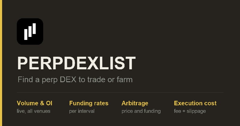 Perp funding arbitrage scanner — funding and price spreads | PerpDexList
