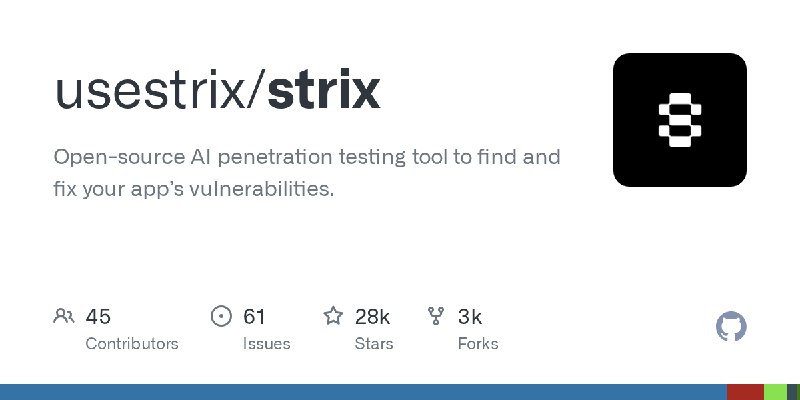 GitHub - usestrix/strix: Open-source AI penetration testing tool to find and fix your app’s vulnerabilities.