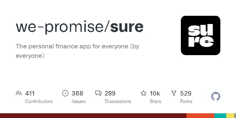 GitHub - we-promise/sure: The personal finance app for everyone (by everyone)