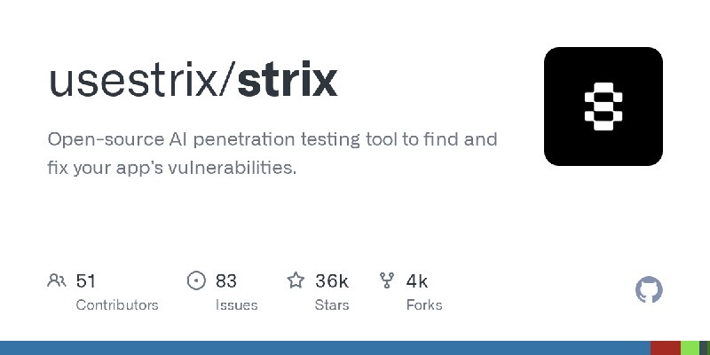 GitHub - usestrix/strix: Open-source AI penetration testing tool to find and fix your app’s vulnerabilities.