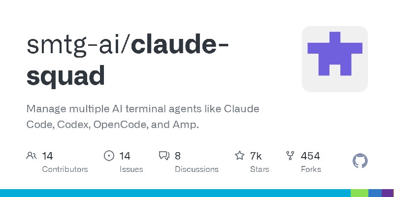 GitHub - smtg-ai/claude-squad: Manage multiple AI terminal agents like Claude Code, Codex, OpenCode, and Amp.