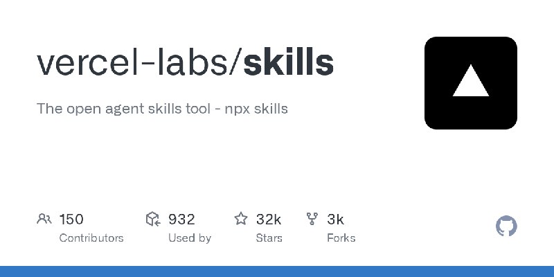 GitHub - vercel-labs/skills: The open agent skills tool - npx skills