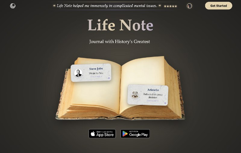 Life Note — AI 日記應用程式｜與歷史上偉大的心靈一起寫日記