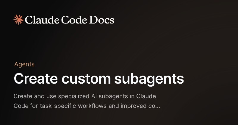 Create custom subagents - Claude Code Docs