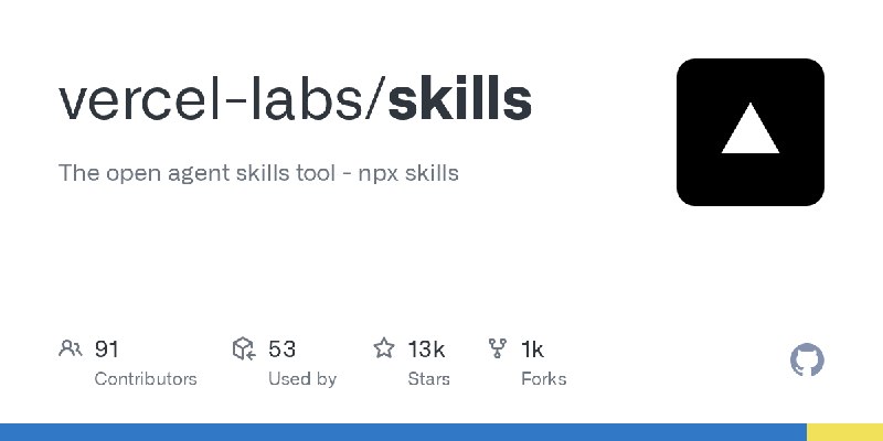 GitHub - vercel-labs/skills: The open agent skills tool - npx skills
