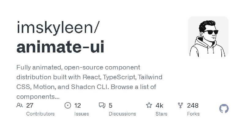 GitHub - imskyleen/animate-ui: Fully animated, open-source component distribution built with React, TypeScript, Tailwind CSS, Motion…