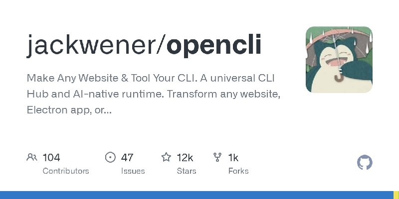 GitHub - jackwener/opencli: Make Any Website & Tool Your CLI. A universal CLI Hub and AI-native runtime. Transform any website…