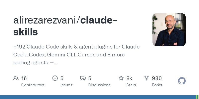 GitHub - alirezarezvani/claude-skills: +192 Claude Code skills & agent plugins for Claude Code, Codex, Gemini CLI, Cursor, and…