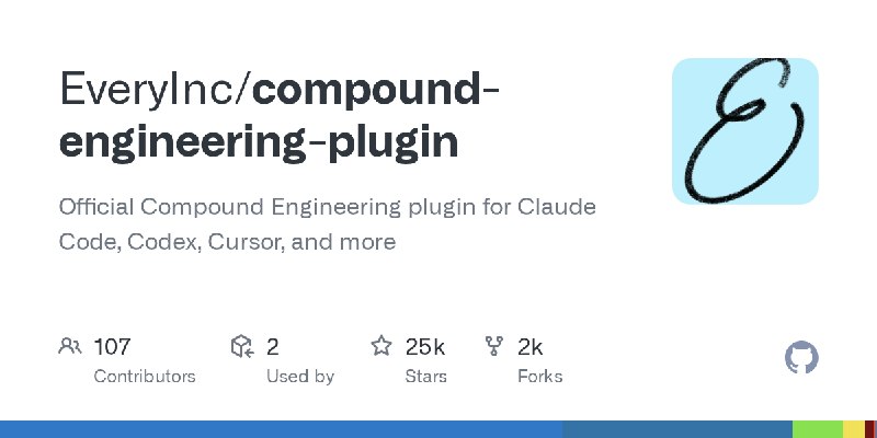 GitHub - EveryInc/compound-engineering-plugin: Official Compound Engineering plugin for Claude Code, Codex, Cursor, and more