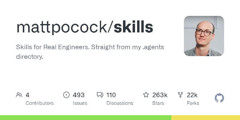 GitHub - mattpocock/skills: Skills for Real Engineers. Straight from my .agents directory.