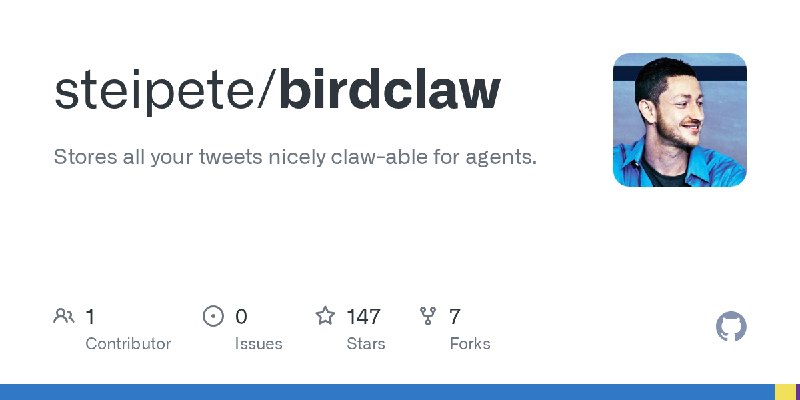 GitHub - steipete/birdclaw: Stores all your tweets nicely claw-able for agents.