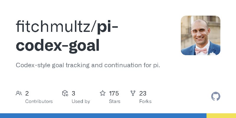 GitHub - fitchmultz/pi-codex-goal: Codex-style goal tracking and continuation for pi.