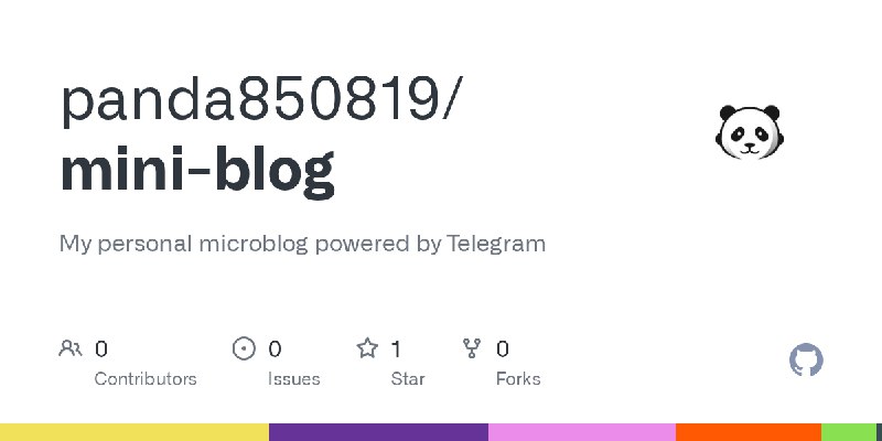 GitHub - panda850819/mini-blog: My personal microblog powered by Telegram