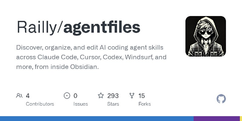GitHub - Railly/agentfiles: Discover, organize, and edit AI coding agent skills across Claude Code, Cursor, Codex, Windsurf, and…