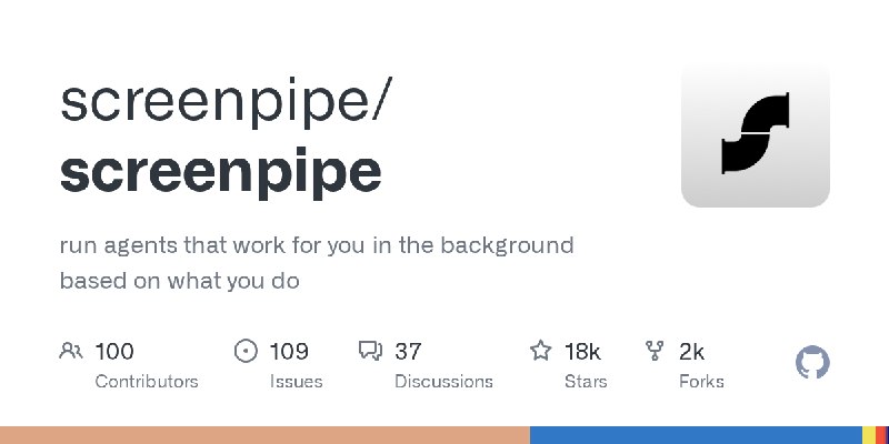 GitHub - screenpipe/screenpipe: run agents that work for you in the background based on what you do