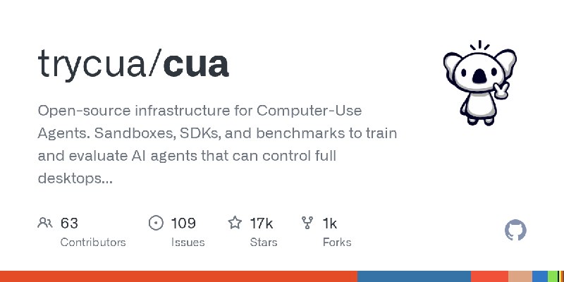 GitHub - trycua/cua: Open-source infrastructure for Computer-Use Agents. Sandboxes, SDKs, and benchmarks to train and evaluate…