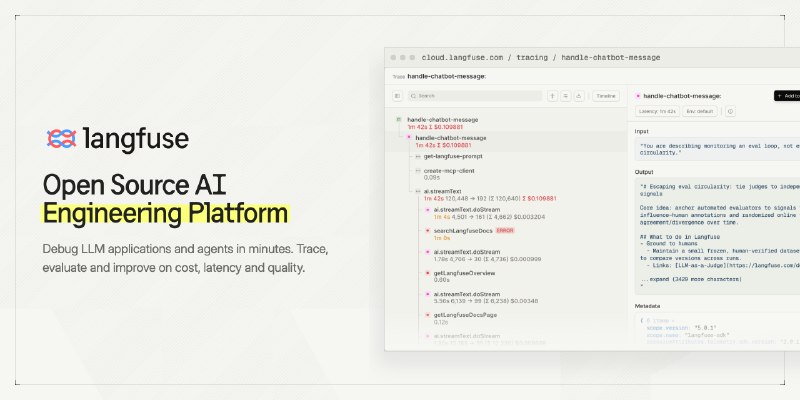 GitHub - langfuse/langfuse: 🪢 Open source AI engineering platform: LLM evals, observability, metrics, prompt management, playground…