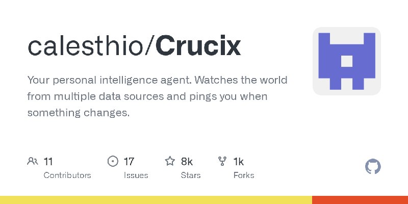 GitHub - calesthio/Crucix: Your personal intelligence agent. Watches the world from multiple data sources and pings you when something…