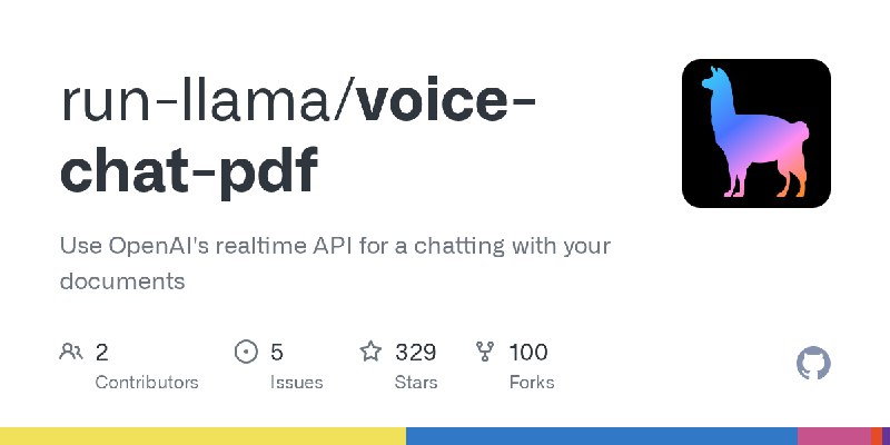 GitHub - run-llama/voice-chat-pdf: Use OpenAI's realtime API for a chatting with your documents