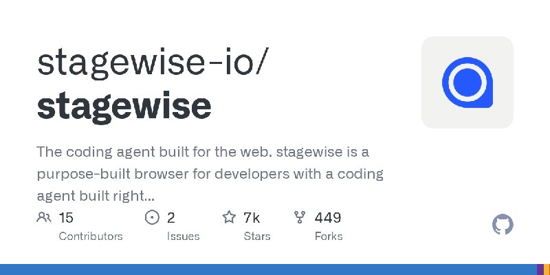 GitHub - stagewise-io/stagewise: The coding agent built for the web. stagewise is a purpose-built browser for developers with a…
