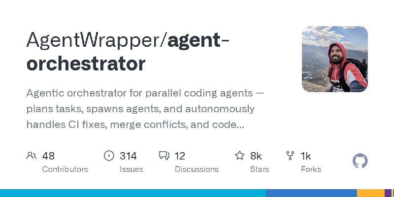 GitHub - AgentWrapper/agent-orchestrator: Agentic orchestrator for parallel coding agents — plans tasks, spawns agents, and autonomously…