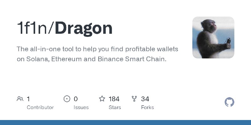 GitHub - 1f1n/Dragon: The all-in-one tool to help you find profitable wallets on Solana, Ethereum and Binance Smart Chain.