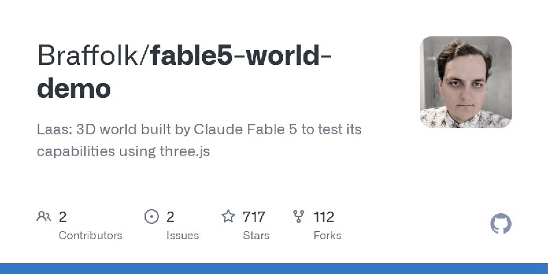 GitHub - Braffolk/fable5-world-demo: Laas: 3D world built by Claude Fable 5 to test its capabilities using three.js