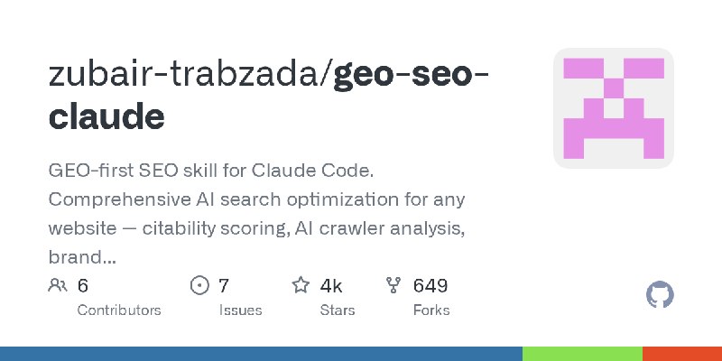 GitHub - zubair-trabzada/geo-seo-claude: GEO-first SEO skill for Claude Code. Comprehensive AI search optimization for any website…