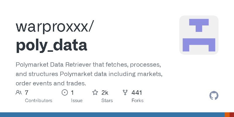 GitHub - warproxxx/poly_data: Polymarket Data Retriever that fetches, processes, and structures Polymarket data including markets…
