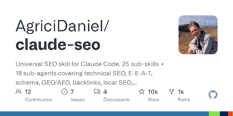 GitHub - AgriciDaniel/claude-seo: Universal SEO skill for Claude Code. 25 sub-skills + 18 sub-agents covering technical SEO, E…