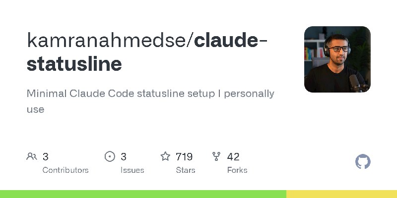 GitHub - kamranahmedse/claude-statusline: Minimal Claude Code statusline setup I personally use