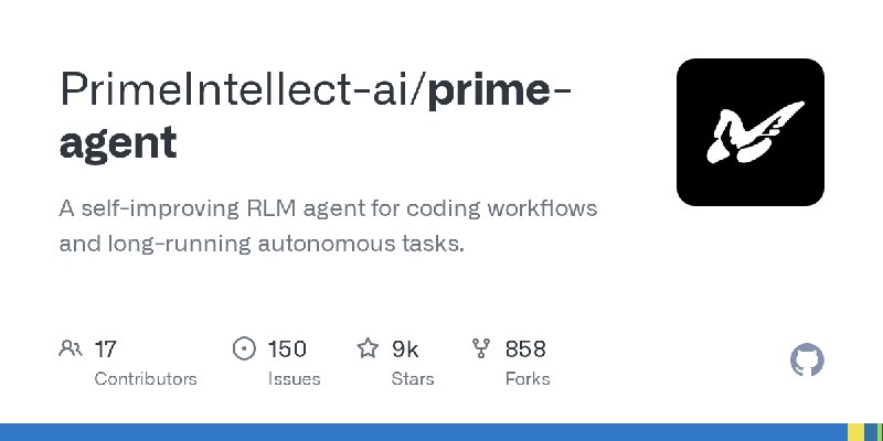 GitHub - PrimeIntellect-ai/prime-agent: A self-improving RLM agent for coding workflows and long-running autonomous tasks.