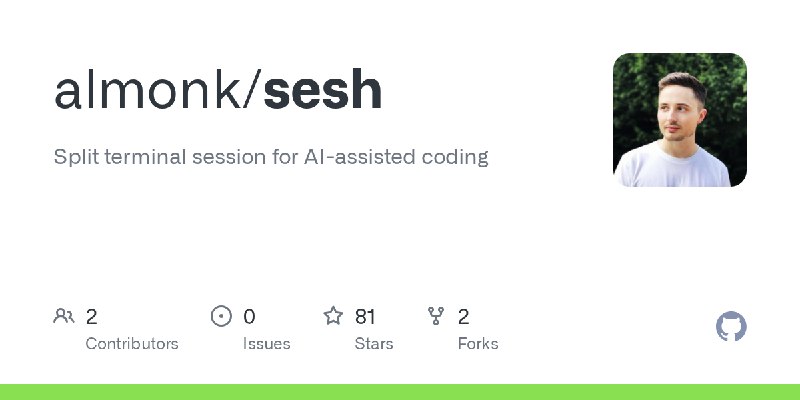 GitHub - almonk/sesh: Split terminal session for AI-assisted coding