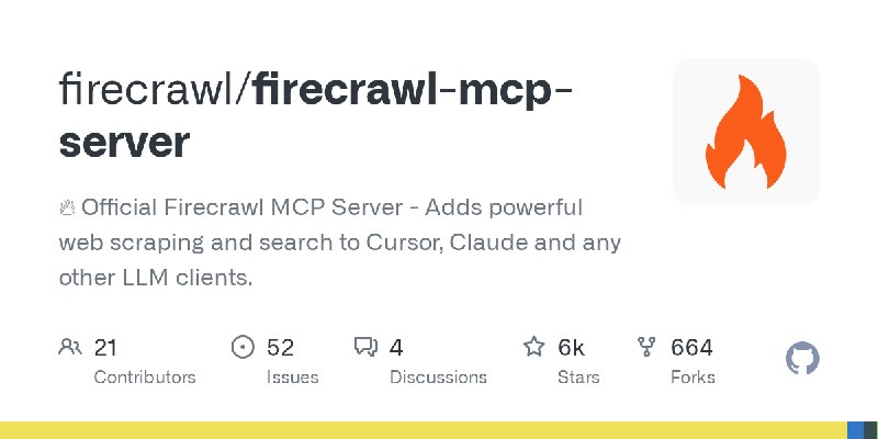 GitHub - firecrawl/firecrawl-mcp-server: 🔥 Official Firecrawl MCP Server - Adds powerful web scraping and search to Cursor, Claude…