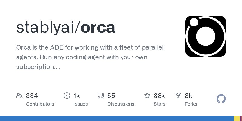 GitHub - stablyai/orca: Orca is the ADE for working with a fleet of parallel agents. Run any coding agent with your own subscription.…