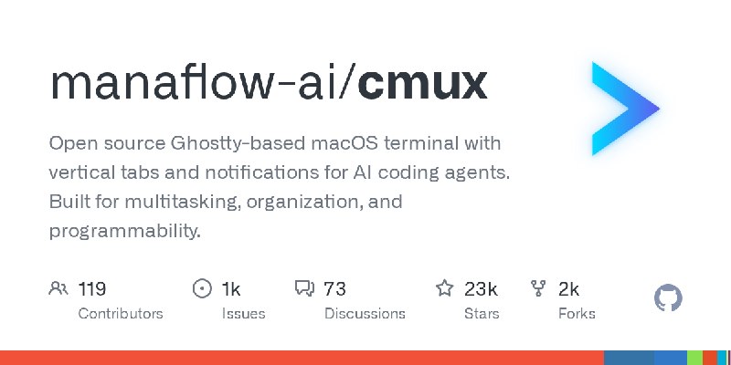 GitHub - manaflow-ai/cmux: Open source Ghostty-based macOS terminal with vertical tabs and notifications for AI coding agents.…