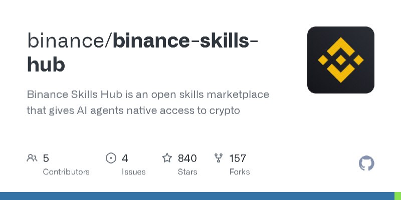 GitHub - binance/binance-skills-hub: Binance Skills Hub is an open skills marketplace that gives AI agents native access to crypto