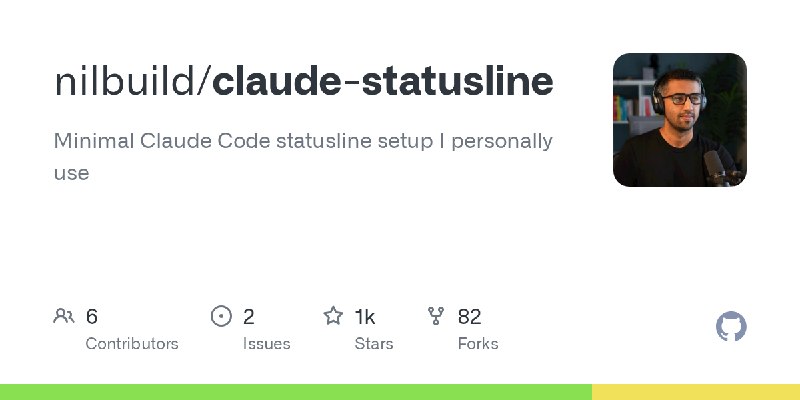 GitHub - nilbuild/claude-statusline: Minimal Claude Code statusline setup I personally use
