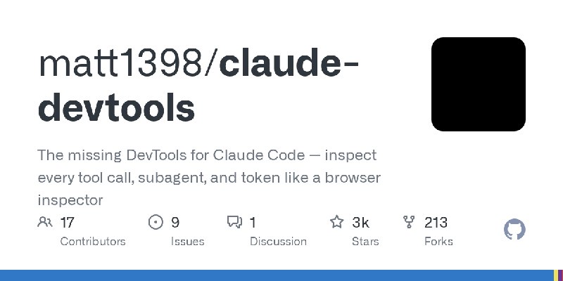 GitHub - matt1398/claude-devtools: The missing DevTools for Claude Code — inspect every tool call, subagent, and token like a browser…