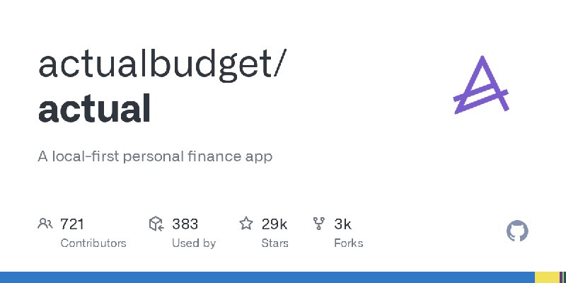 GitHub - actualbudget/actual: A local-first personal finance app