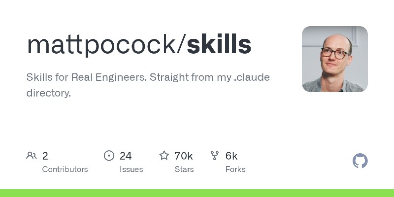 GitHub - mattpocock/skills: Skills for Real Engineers. Straight from my .claude directory.