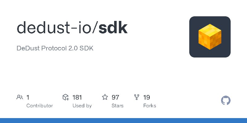 GitHub - dedust-io/sdk: DeDust Protocol 2.0 SDK
