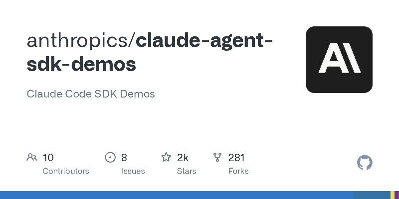 GitHub - anthropics/claude-agent-sdk-demos: Claude Code SDK Demos