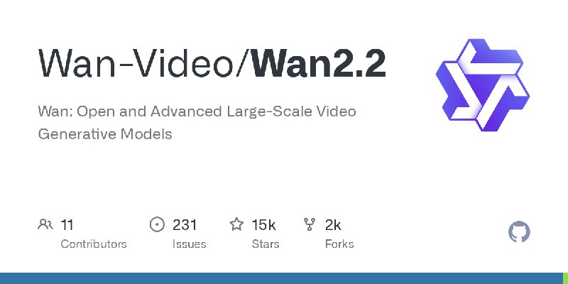 GitHub - Wan-Video/Wan2.2: Wan: Open and Advanced Large-Scale Video Generative Models