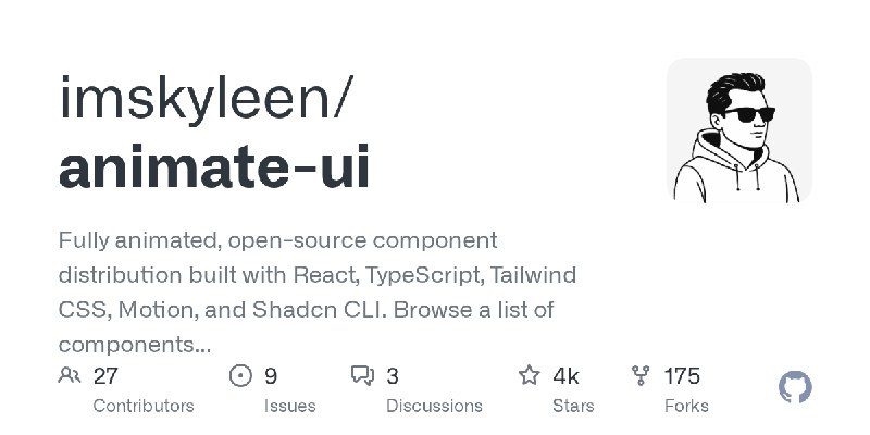 GitHub - imskyleen/animate-ui: Fully animated, open-source component distribution built with React, TypeScript, Tailwind CSS, Motion…
